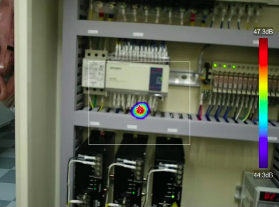 Control panel terminal inspection with the AlgoLeak acoustic camera
