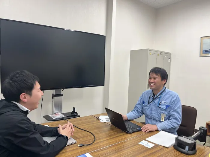IHI相生工場でのインタビューの様子