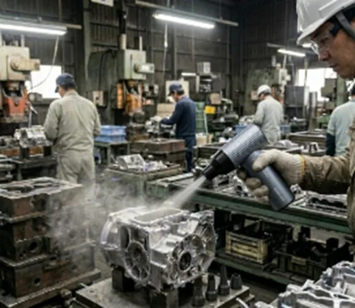 Electric blower in use during machine cleaning process